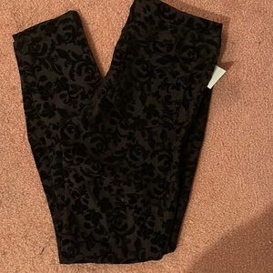 Black velvet pants
